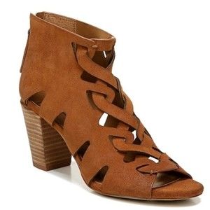 Zodiac Womens Size 6 Brown‎ Suede Leather Block Heels Open Toe Sandals Shoes